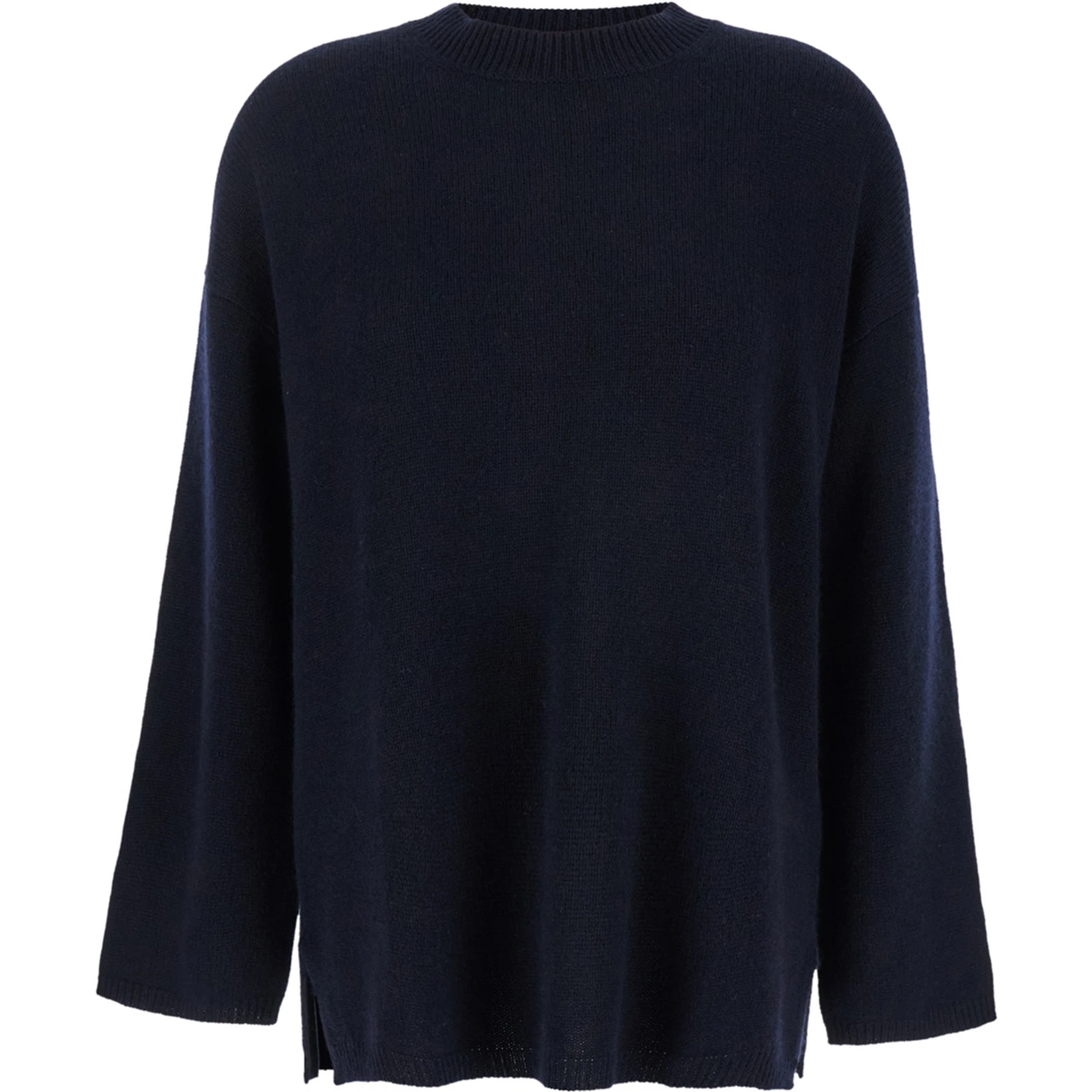 Blue Relaxed Crewneck Sweater in Cashmere Woman