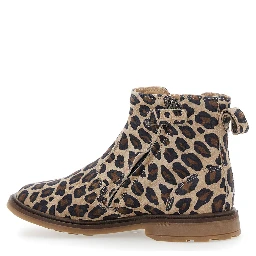 Multicolor Ankle Boots with Side Logo and Leopard Motif in Fabric Girl