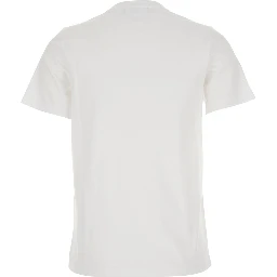 White Crewneck T-Shirt with Logo Embroidery on the Front in Cotton Woman