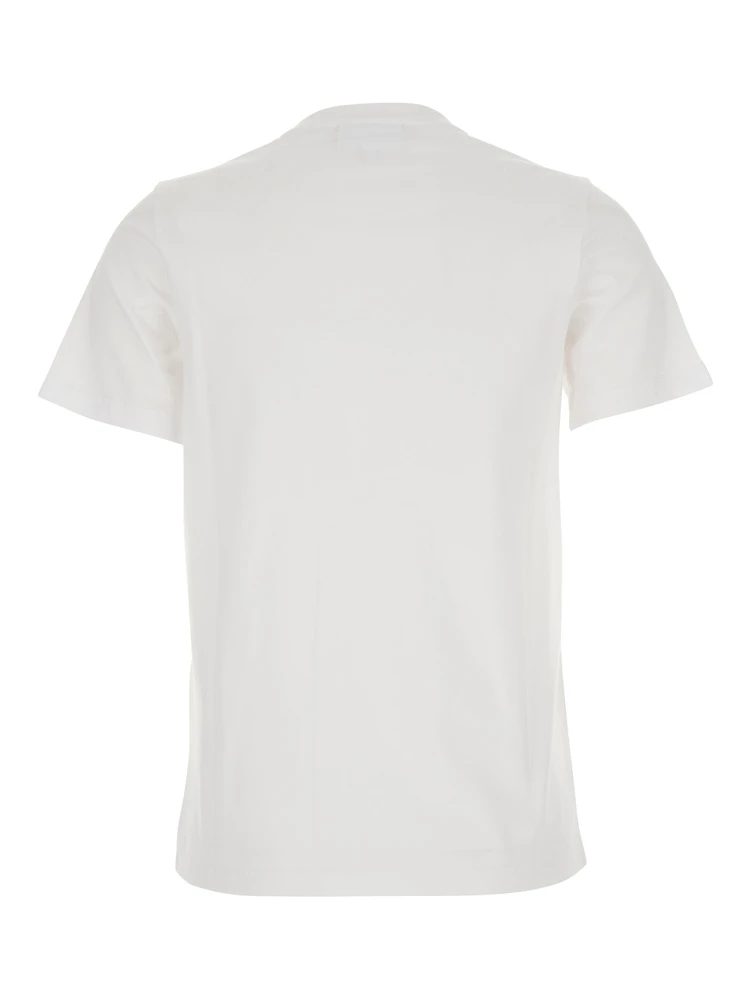 White Crewneck T-Shirt with Logo Embroidery on the Front in Cotton Woman alternative