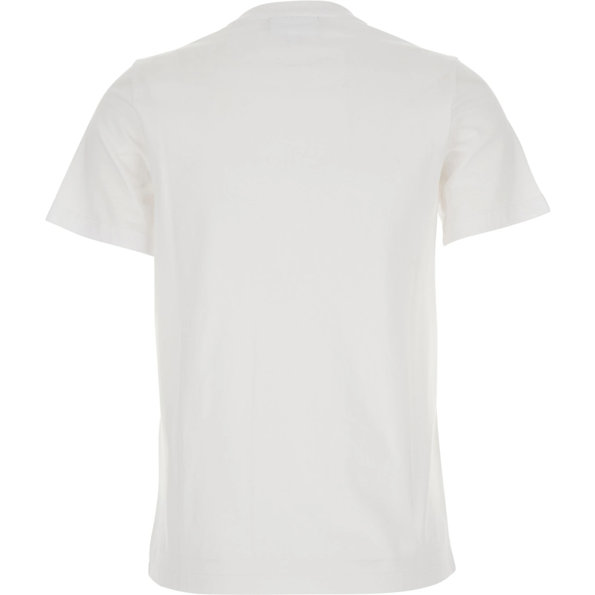 White Crewneck T-Shirt with Logo Embroidery on the Front in Cotton Woman