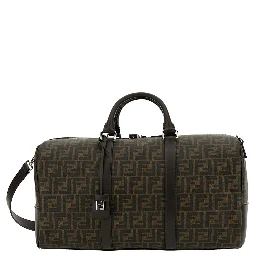 Large Duffle Brown Travel Bag with FF Motif in Fabric Man