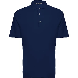 Gaudenzi Mans Blue Cotton Polo Shirt