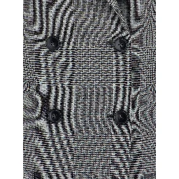 Grey Double-Breasted Jacket with Peak Revers in Wool Blend Woman