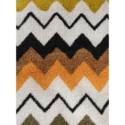 Murrina Multicolor Beach Towel with All-Over ZigZag Motif in Cotton Home