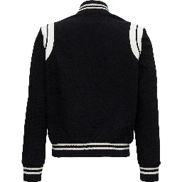 Saint Laurent Mans Wool Teddy Bomber Jacket