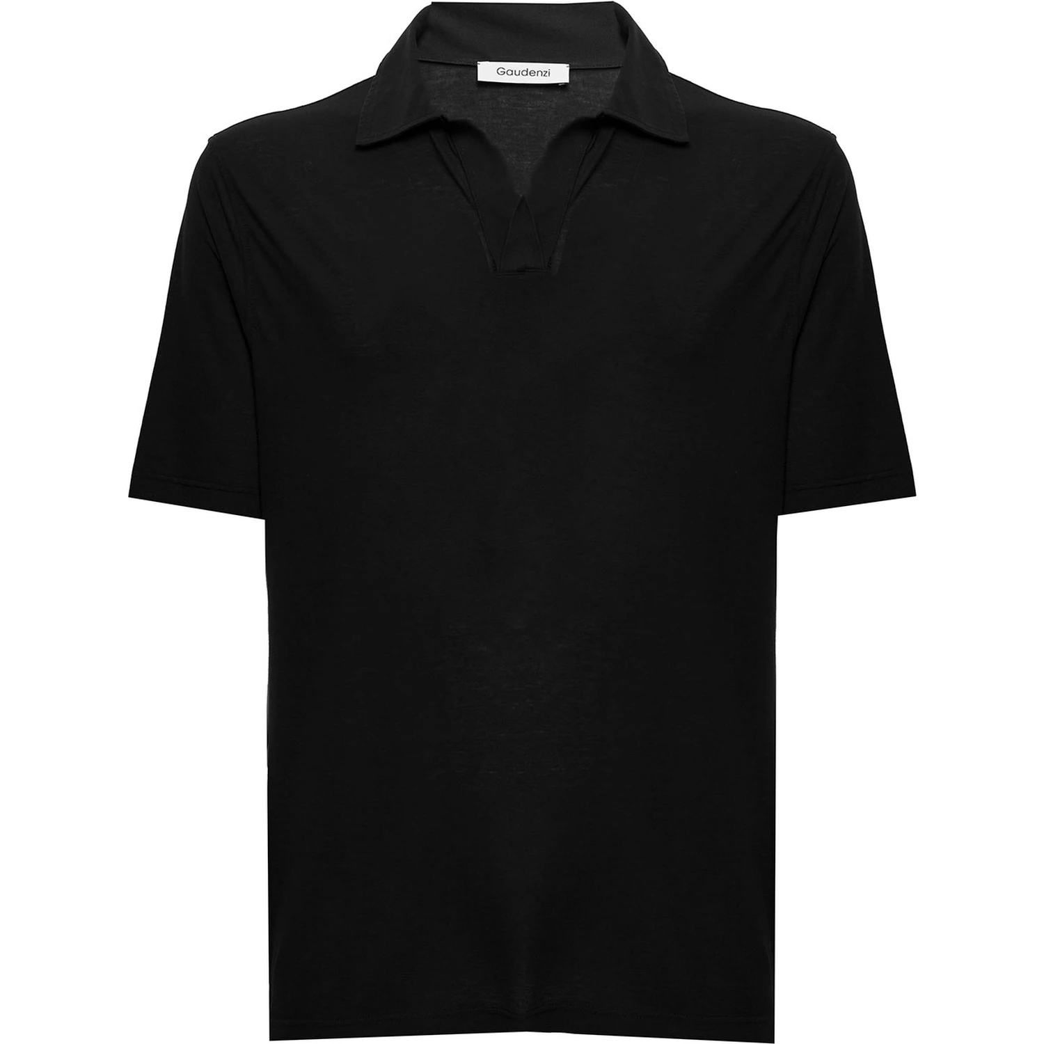 Gaudenzi Mans Black Cotton Polo Shirt