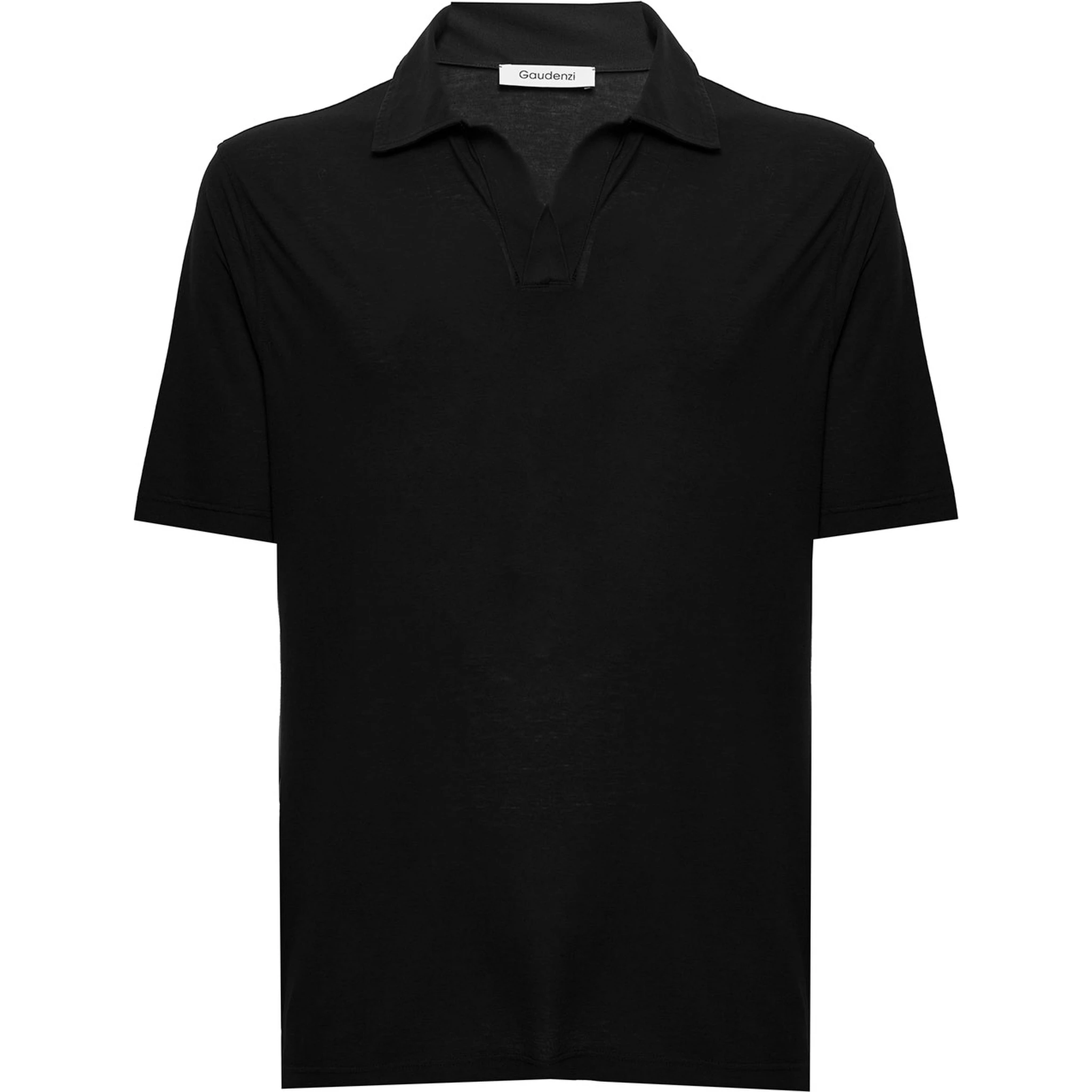 Gaudenzi Mans Black Cotton Polo Shirt