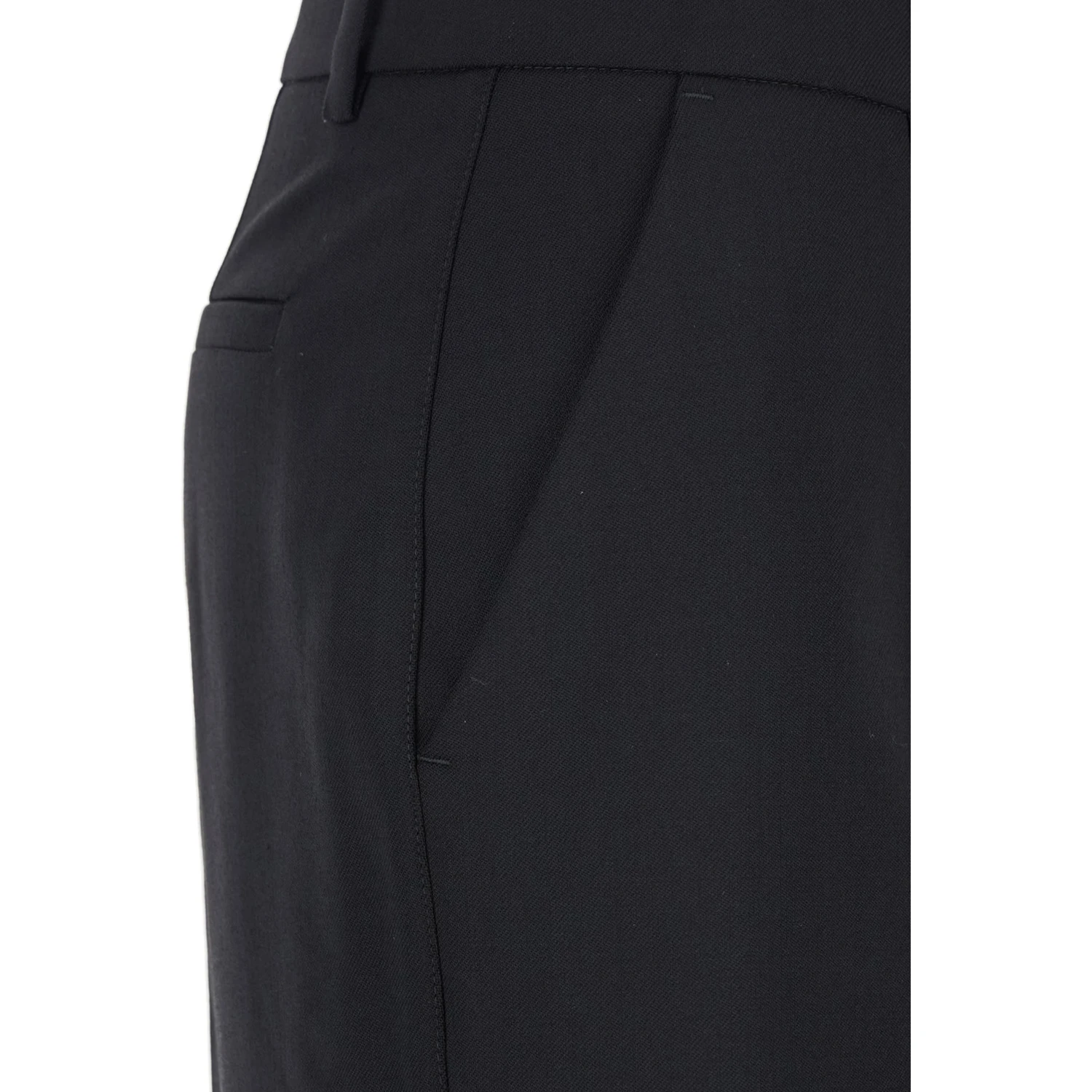 Black Pants with Belt Loops in Wool Blend Woman