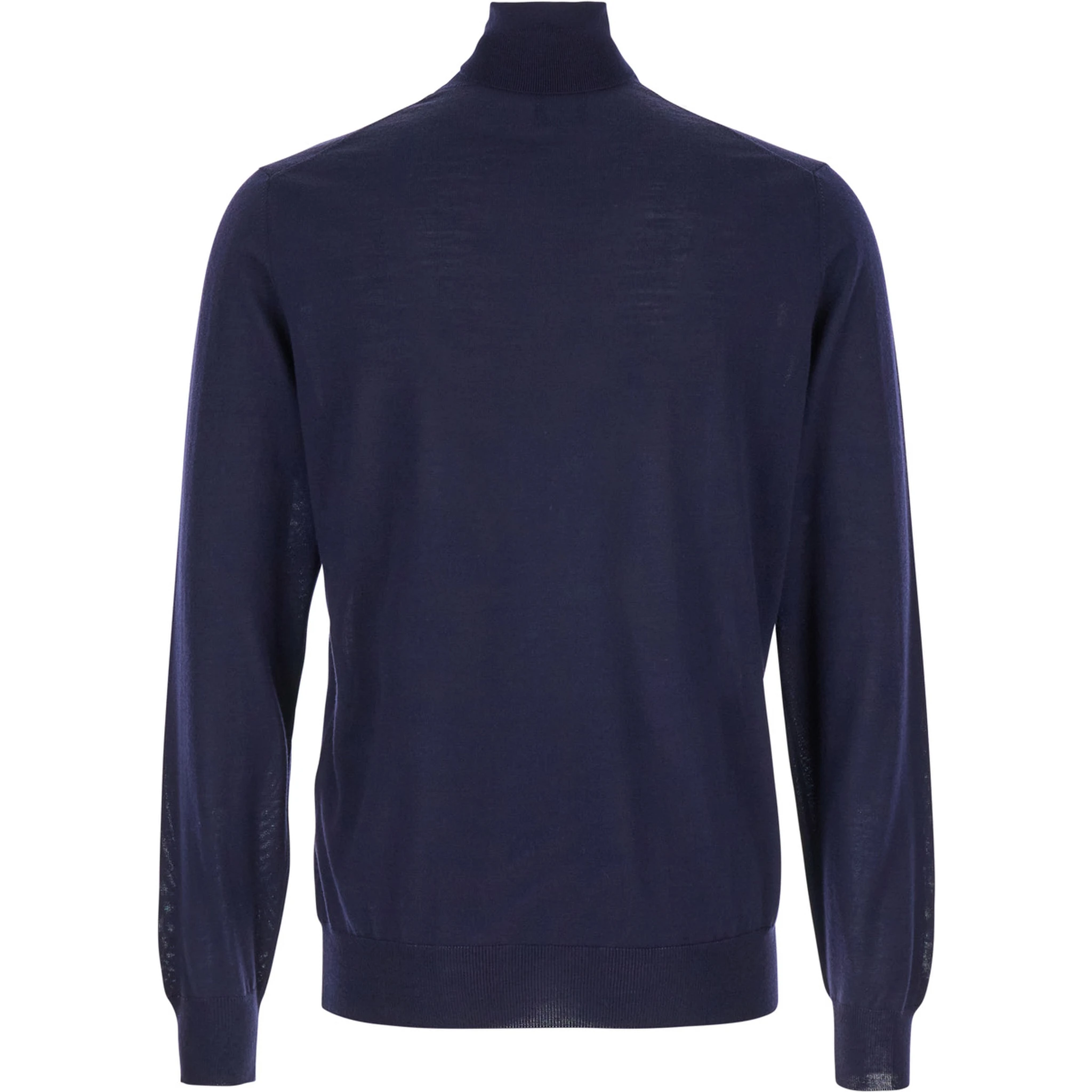 كنزة صوفية زرقاء داكنة برقبة عالية وحواف مضلعة من تصميم غاودنزي للرجال