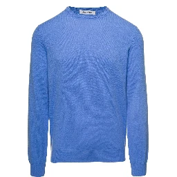 Cerulean Crewneck Sweater In Cashmere Man Gaudenzi