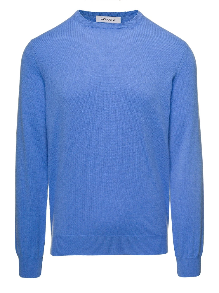 Cerulean Crewneck Sweater In Cashmere Man Gaudenzi