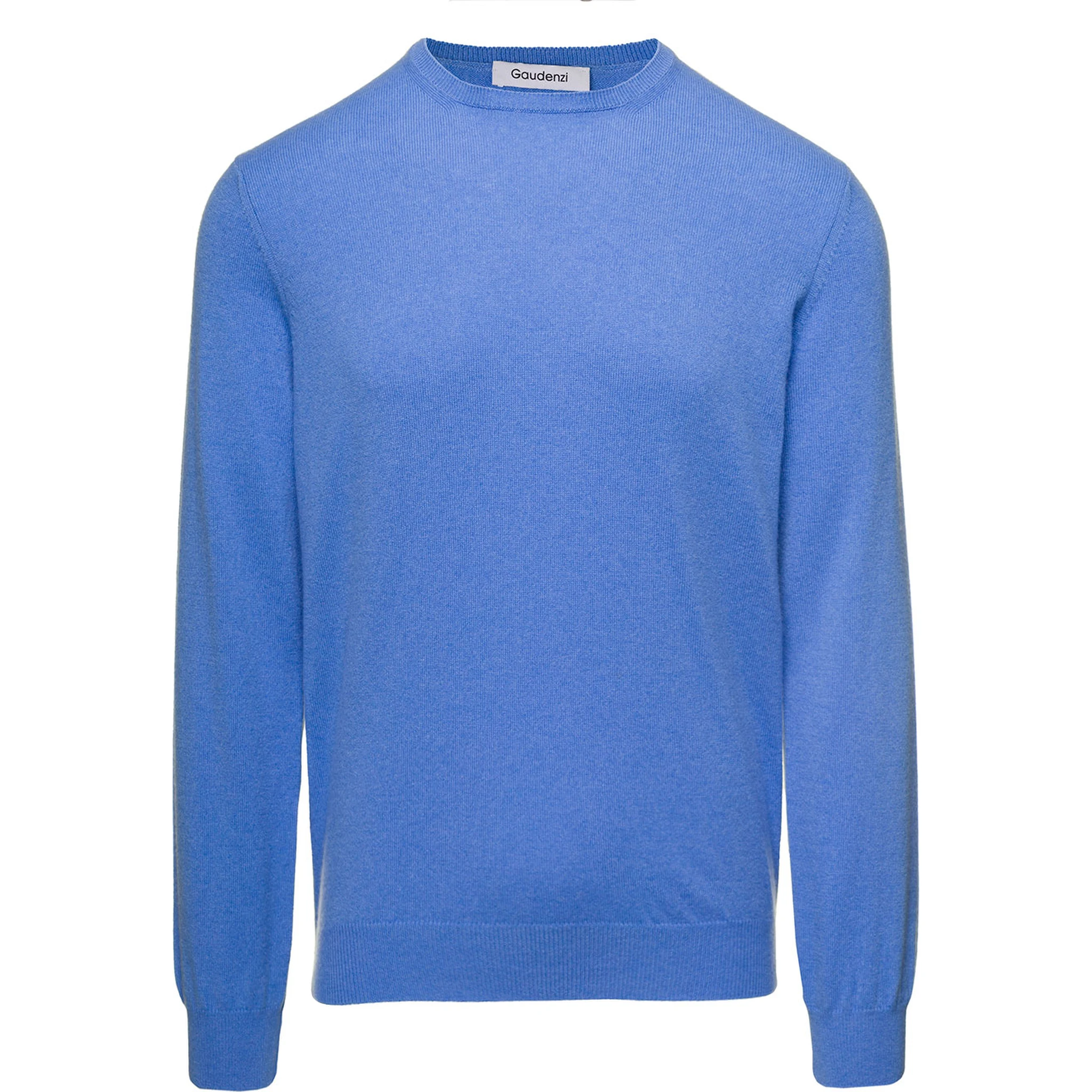 Cerulean Crewneck Sweater In Cashmere Man Gaudenzi
