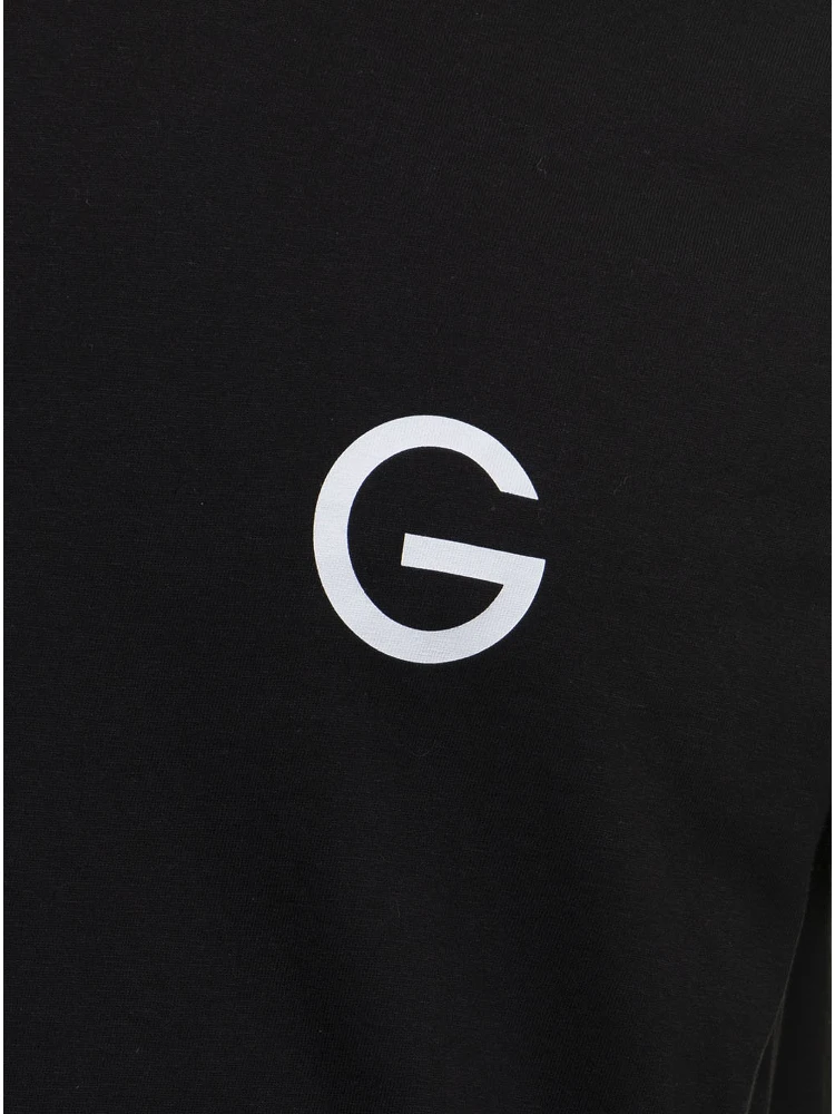 Black Cotton T-shirt with Logo print Gaudenzi Man