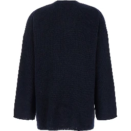 Blue Relaxed Crewneck Sweater in Cashmere Woman