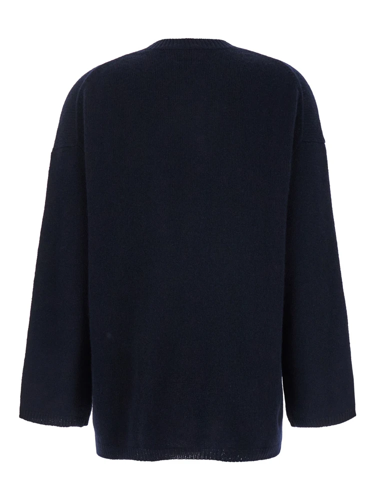 Blue Relaxed Crewneck Sweater in Cashmere Woman alternative