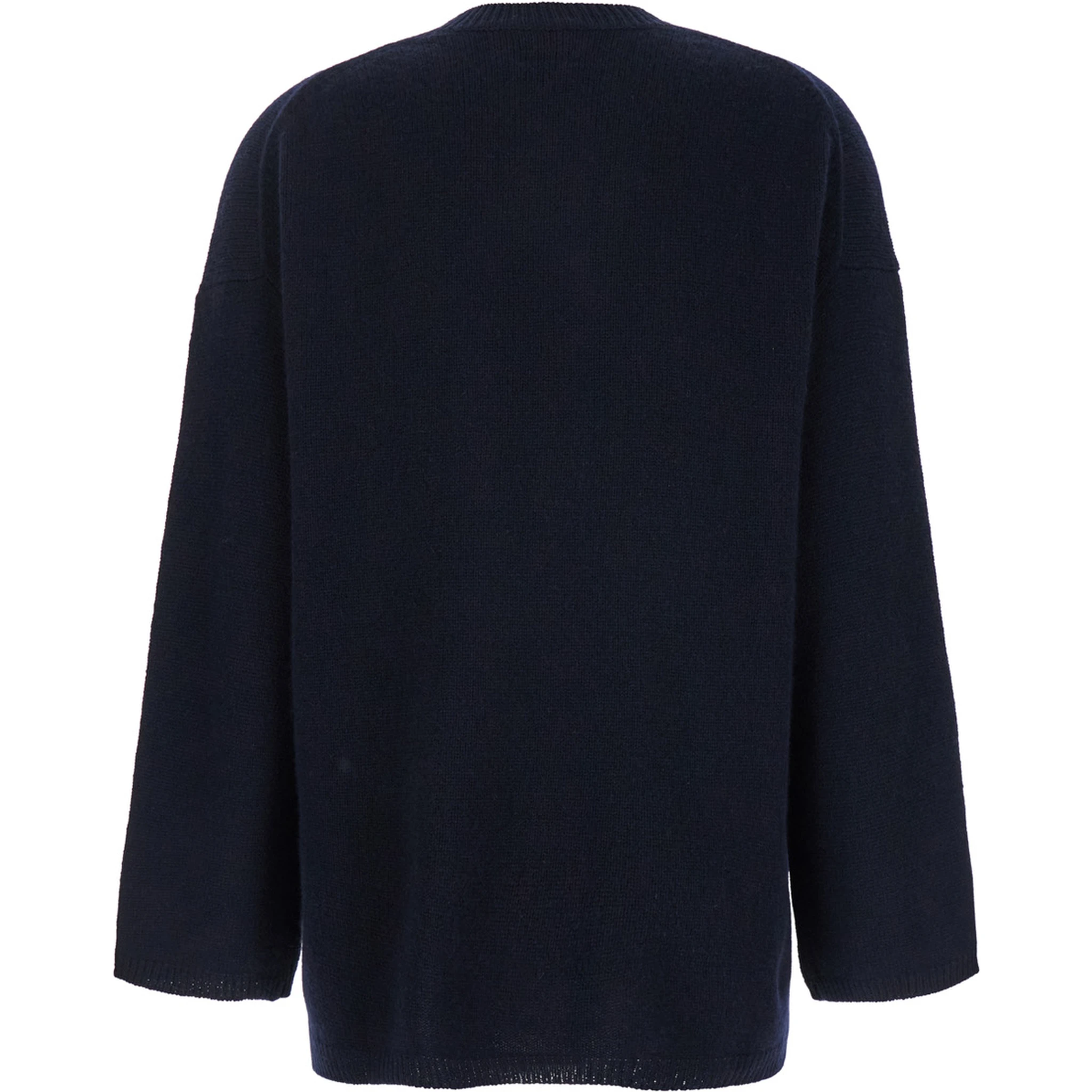 Blue Relaxed Crewneck Sweater in Cashmere Woman