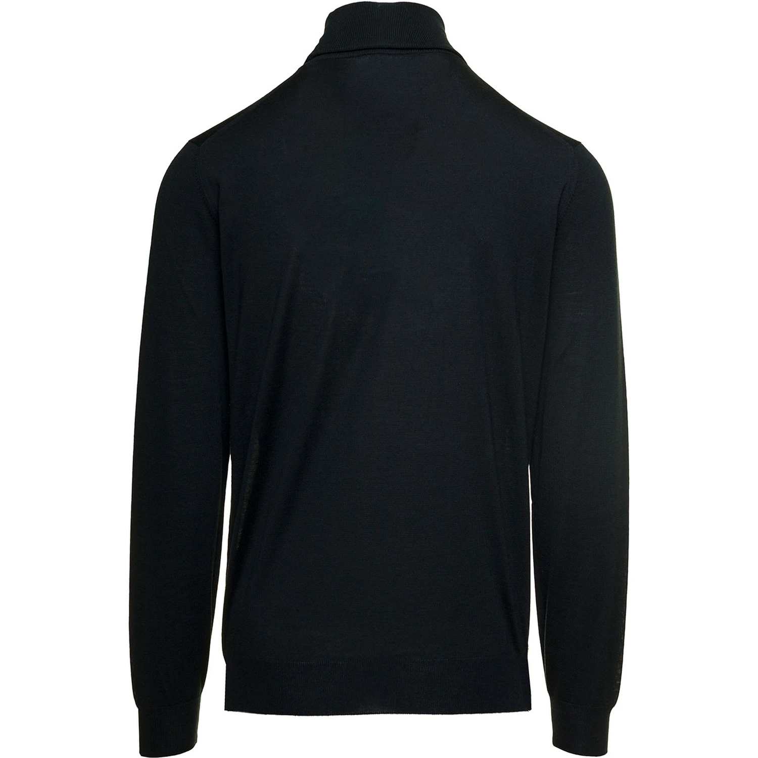Black Turtleneck with Roll-Collar in Wool Man Gaudenzi