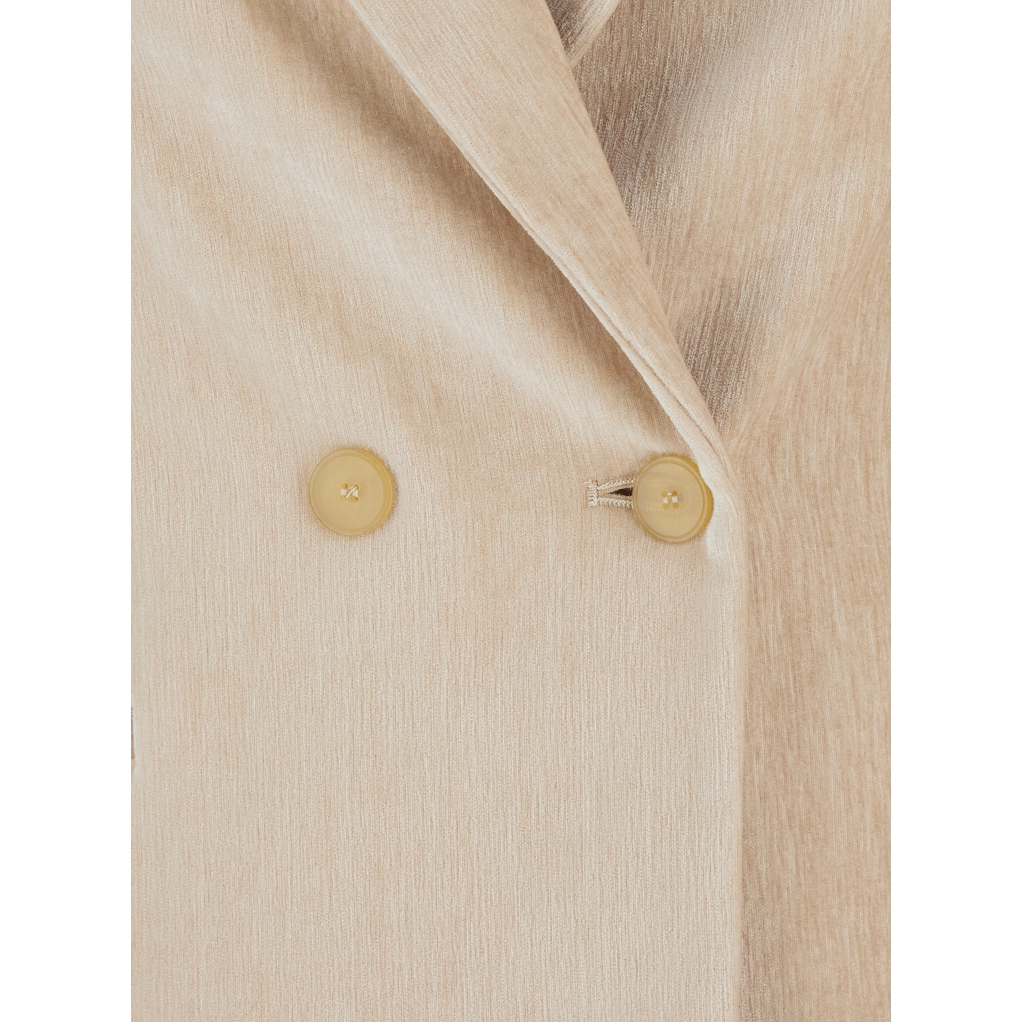 Beige Jacket with Peak Lapels in Velvet Woman