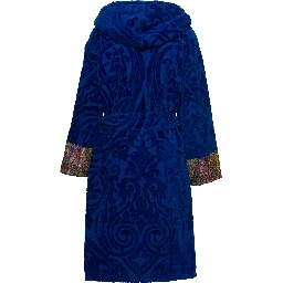 New Tradition Blue Hooded Bath Robe with Ornamental Print Etro Home
