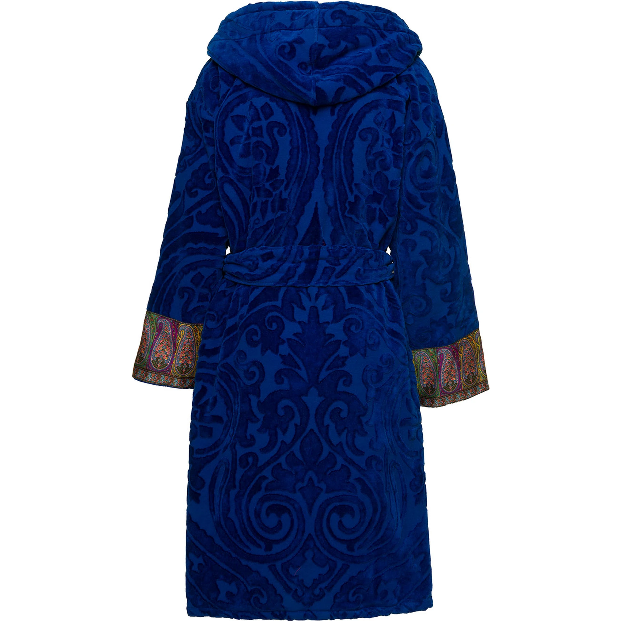 New Tradition Blue Hooded Bath Robe with Ornamental Print Etro Home