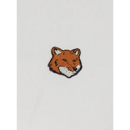 White Crewneck T-Shirt with Logo Embroidery on the Front in Cotton Woman