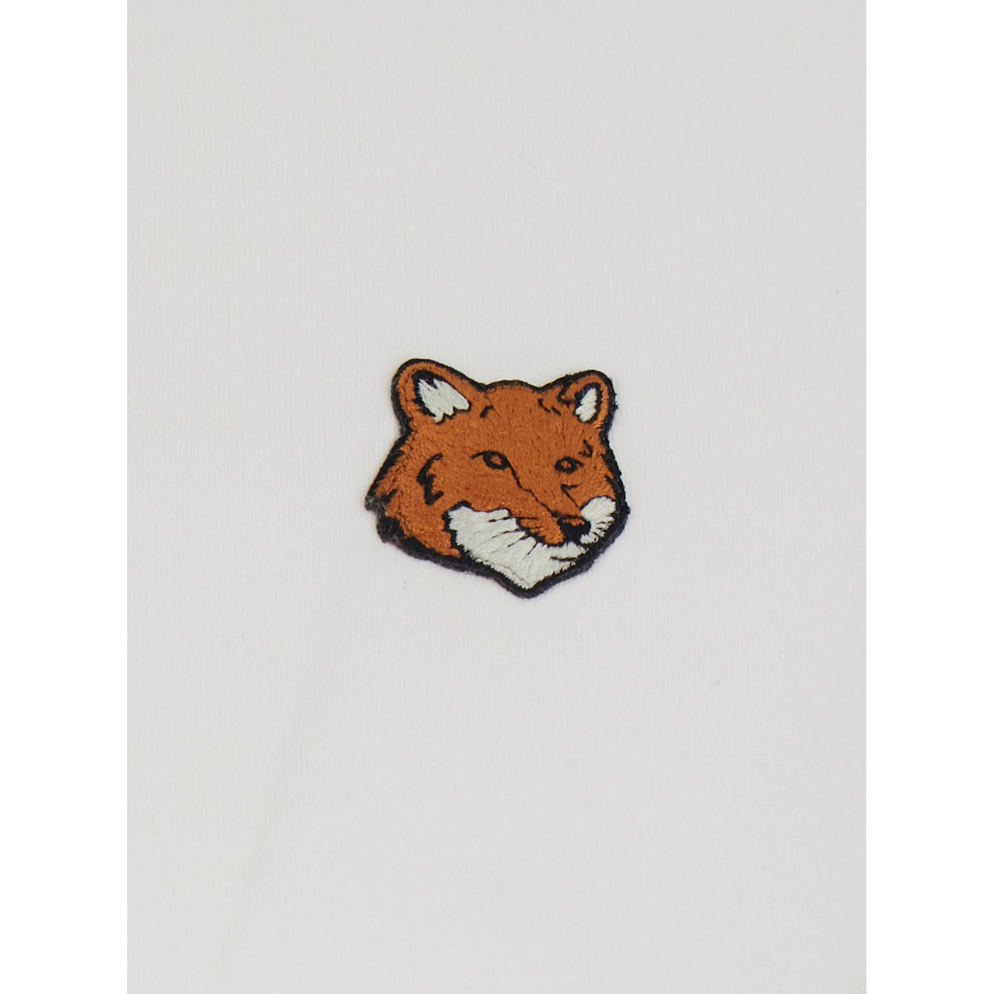 White Crewneck T-Shirt with Logo Embroidery on the Front in Cotton Woman