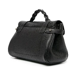 حقيبة يد صغيرة سوداء من أليكسا، مزودة بحزام كتف قابل للتعديل والإزالة ومقبض مضفر من الجلد المحبب للنساء