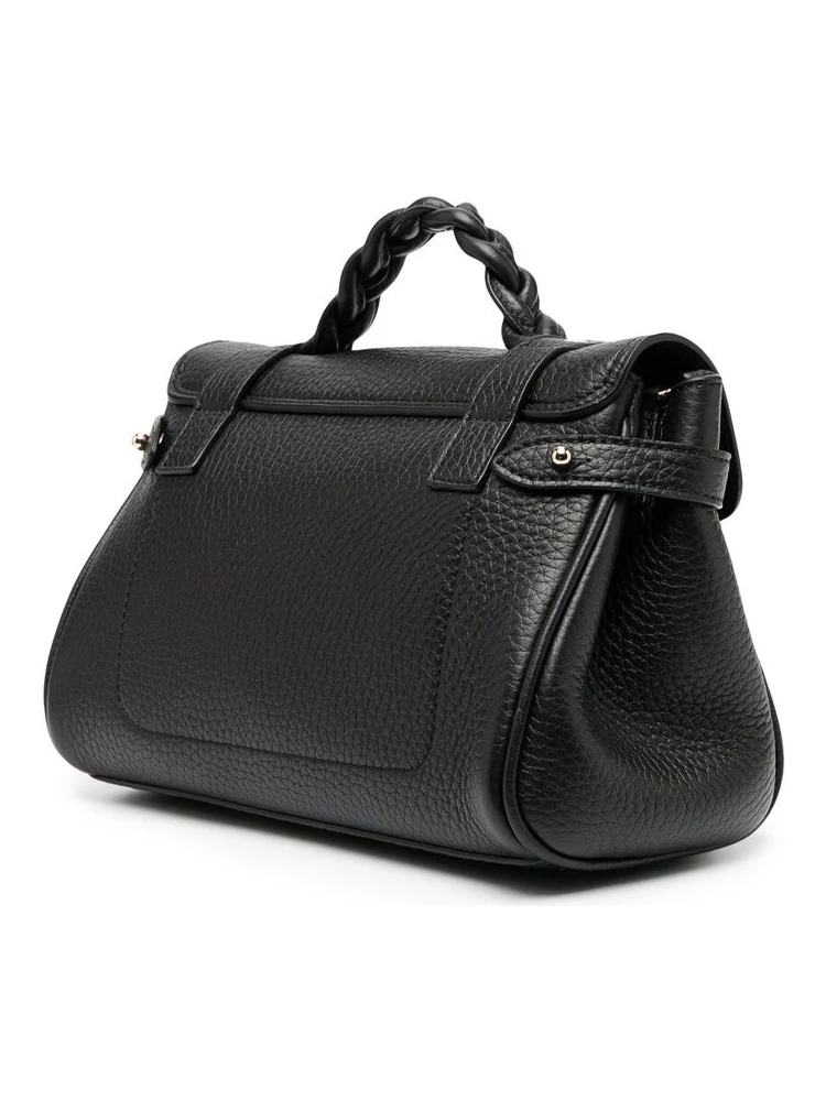 حقيبة يد صغيرة سوداء من أليكسا، مزودة بحزام كتف قابل للتعديل والإزالة ومقبض مضفر من الجلد المحبب للنساء alternative