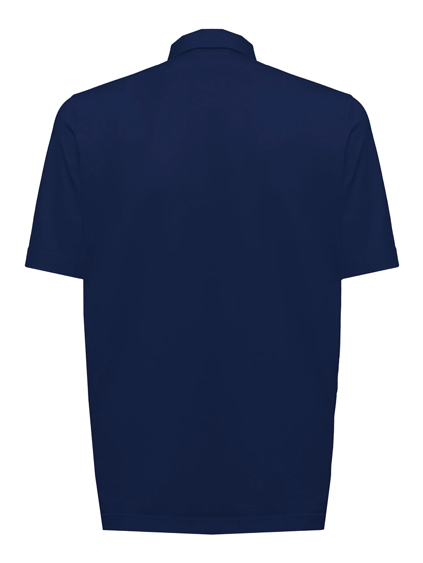 Gaudenzi Mans Blue Cotton Polo Shirt