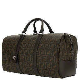 Large Duffle Brown Travel Bag with FF Motif in Fabric Man