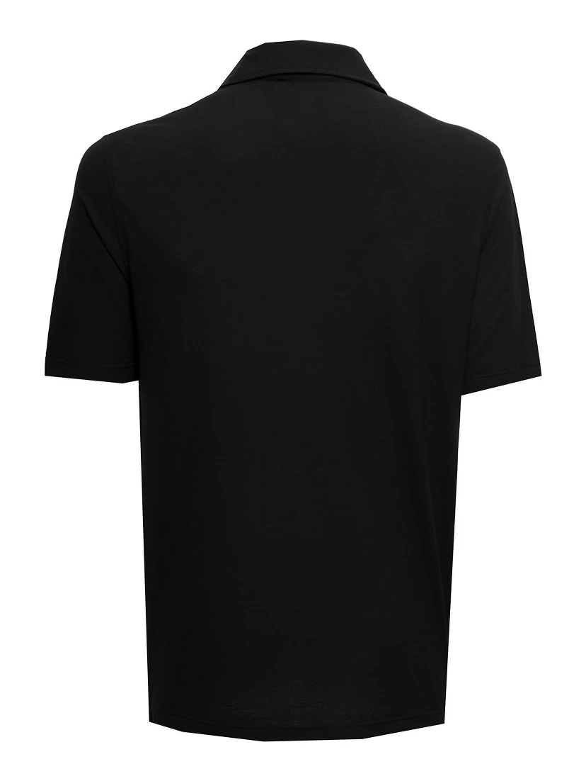Gaudenzi Mans Black Cotton Polo Shirt