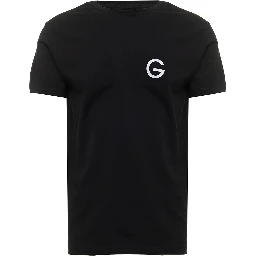 Black Cotton T-shirt with Logo print Gaudenzi Man