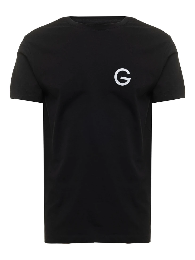 Black Cotton T-shirt with Logo print Gaudenzi Man
