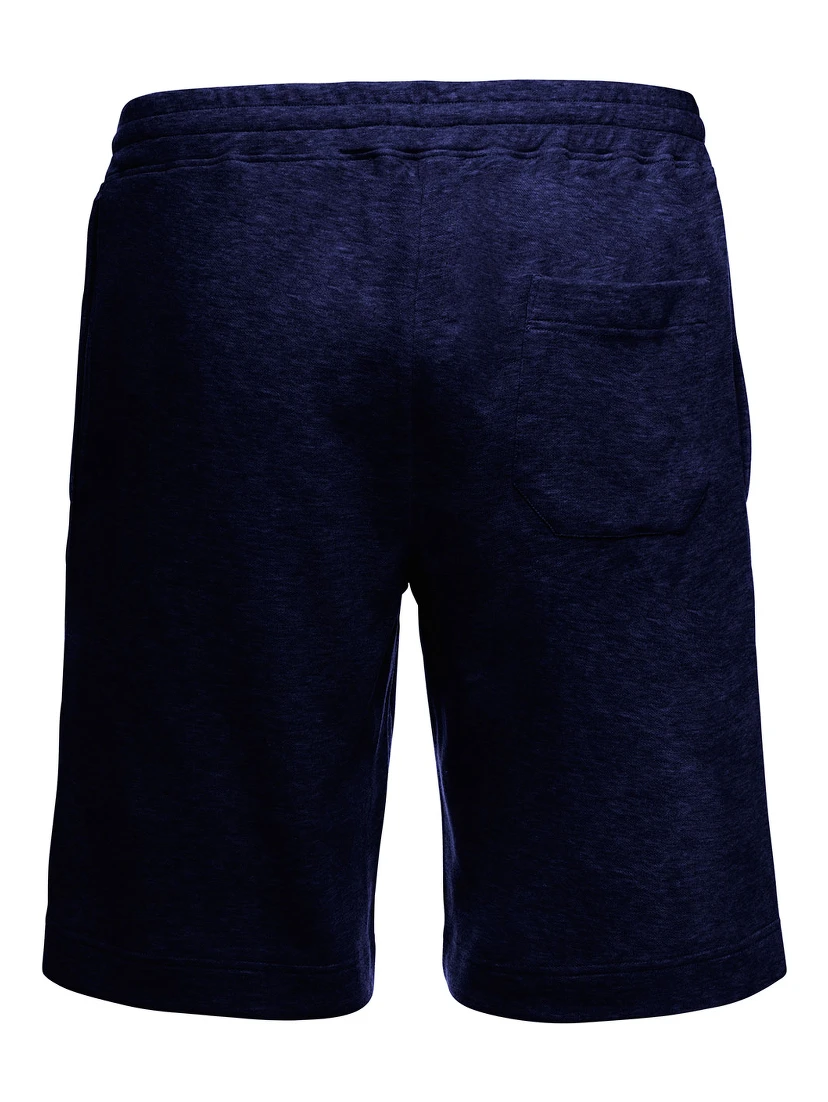 Blue Cotton Bermuda Shorts  with Drawstring