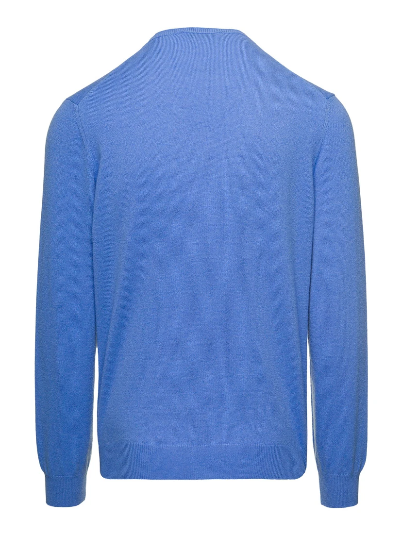 Cerulean Crewneck Sweater In Cashmere Man Gaudenzi