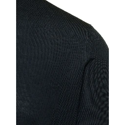 Black Turtleneck with Roll-Collar in Wool Man Gaudenzi