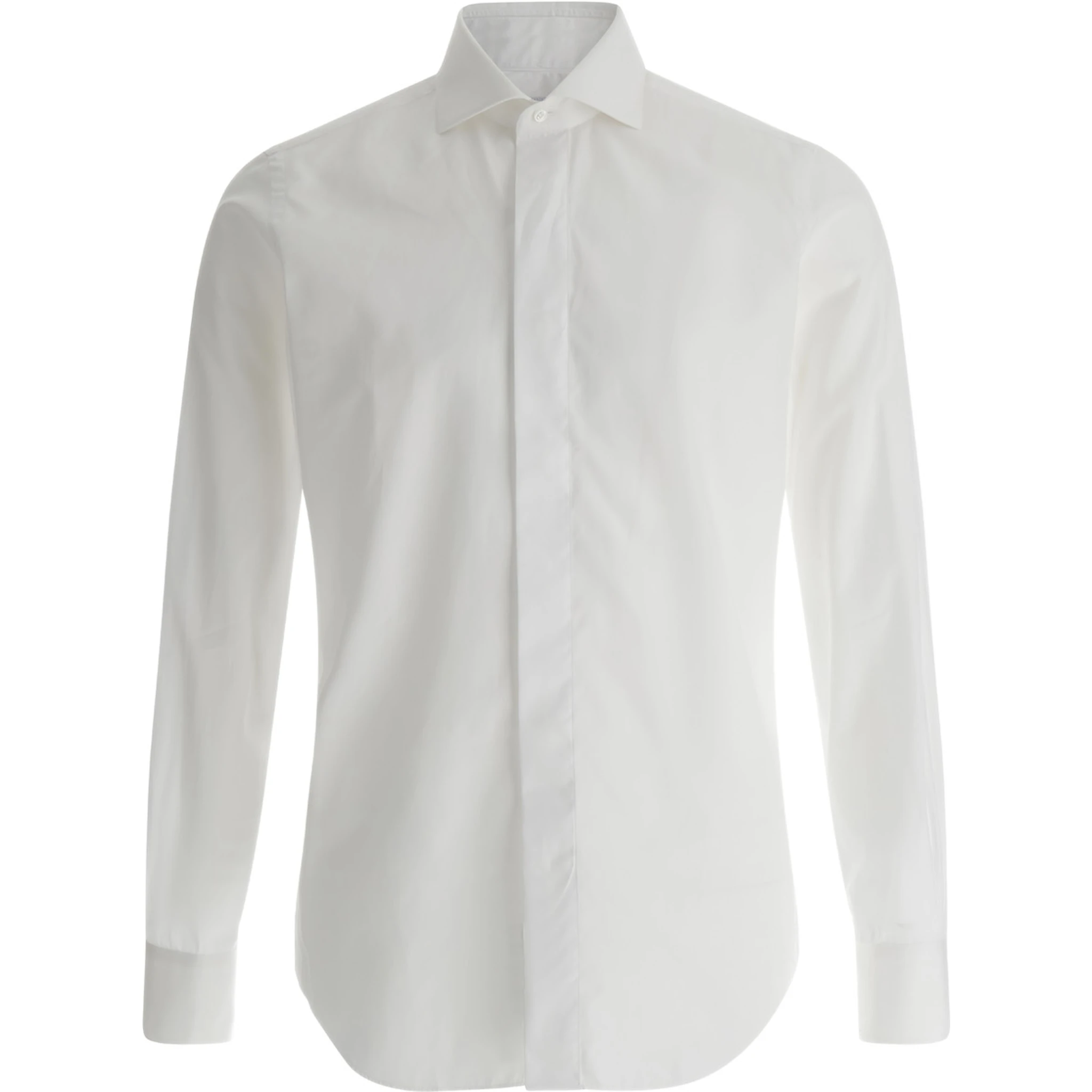 White Shirt with Classic Collar in Cotton Man
