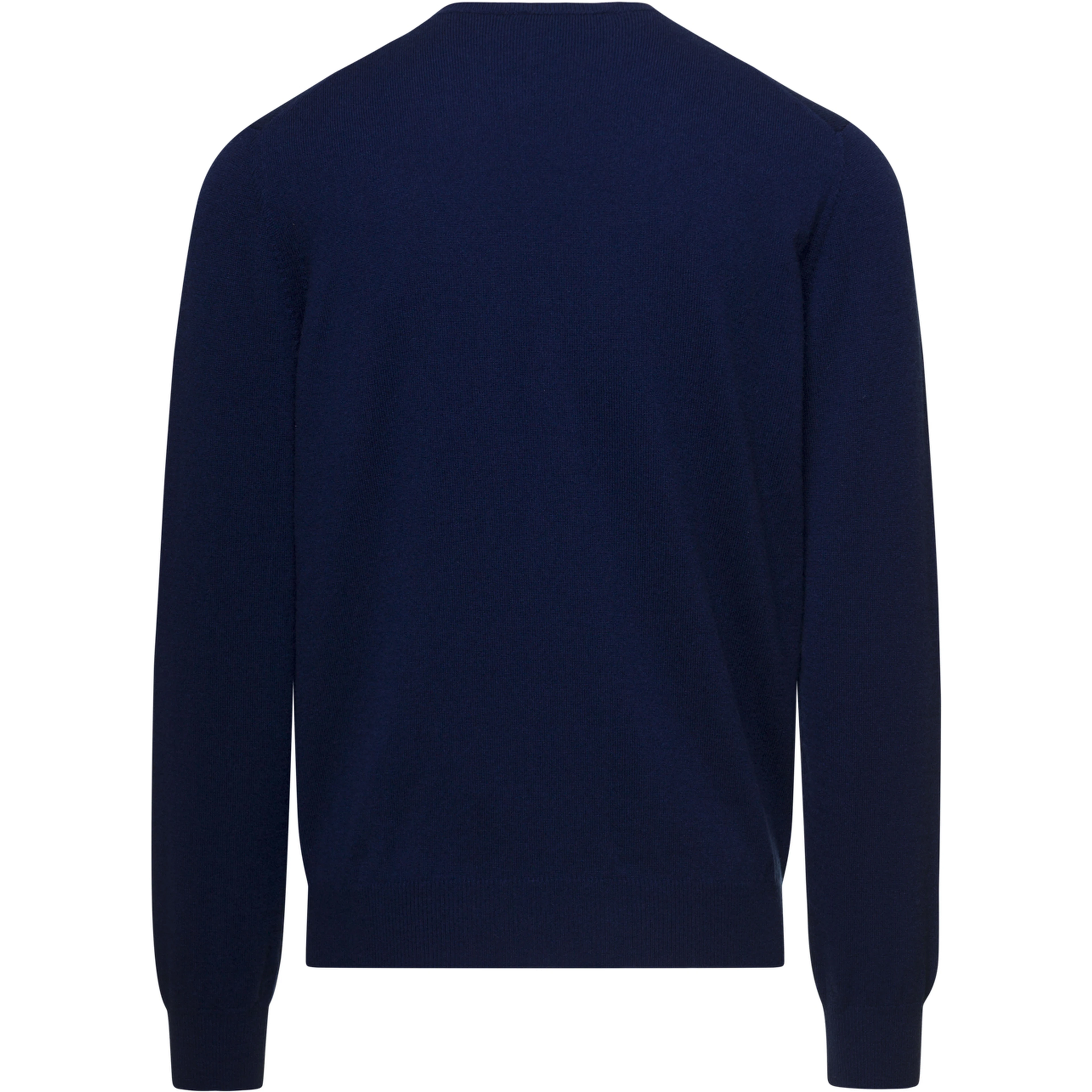 Blue Crewneck Sweater with Long Sleeves in Cashmere Man Gaudenzi