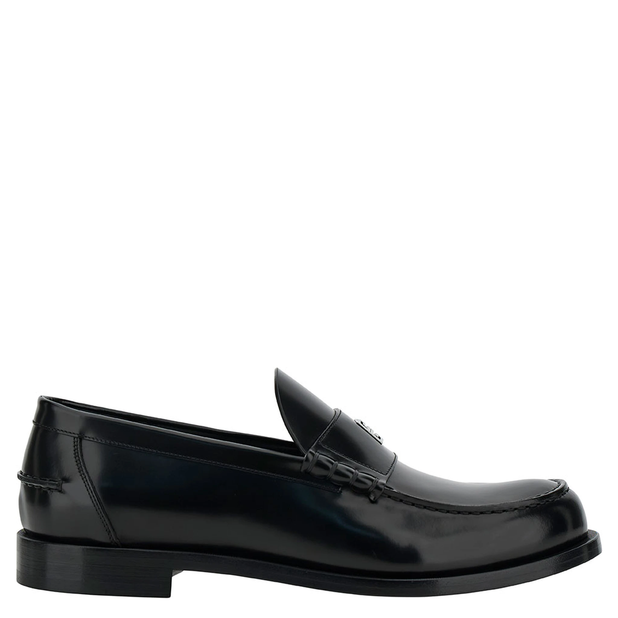 Black Loafers with 4G Detail in Leather Man