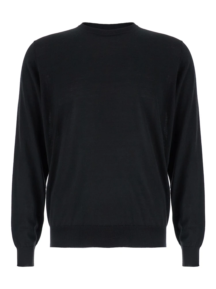 Black Crewneck Sweater in Wool and Cashmere Man