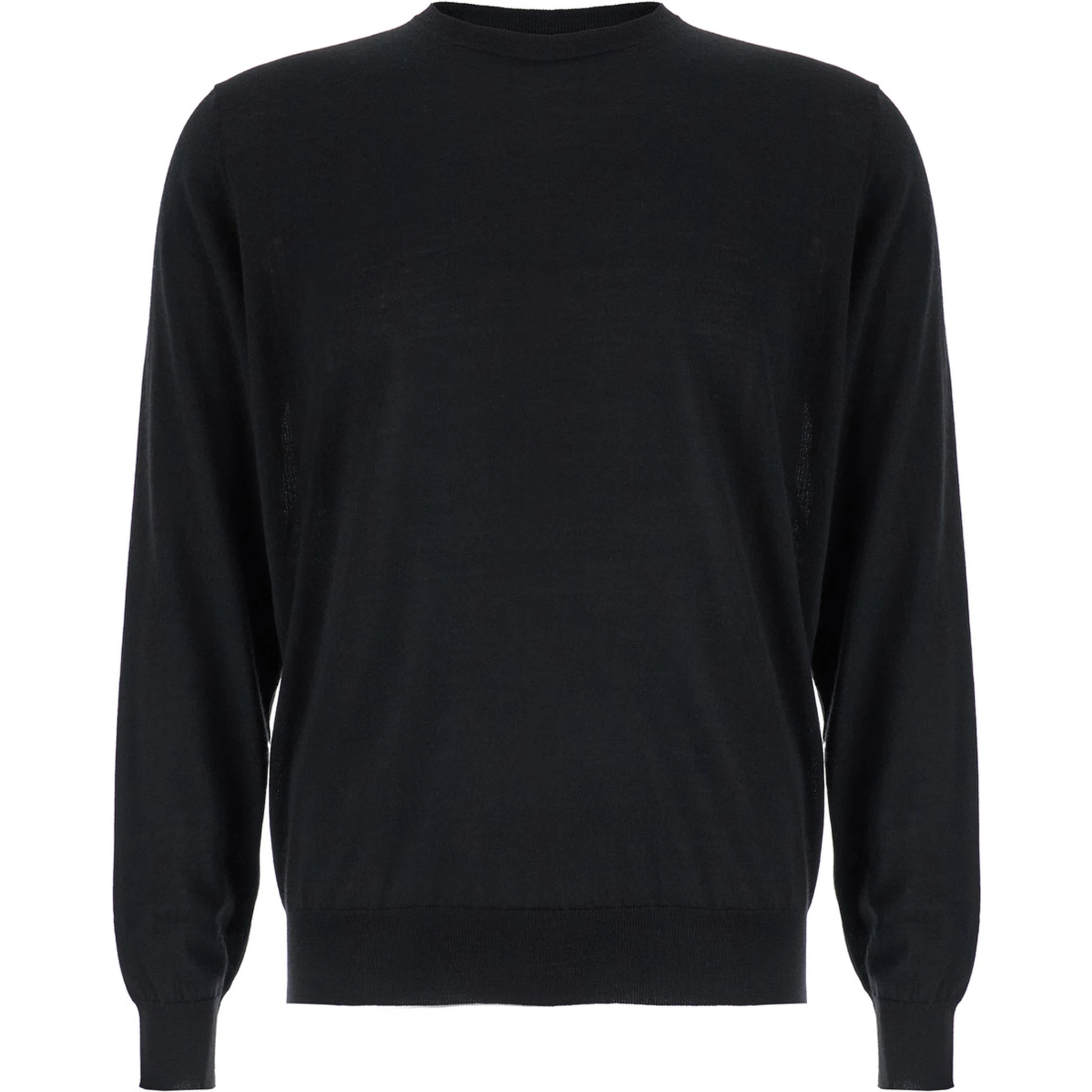 Black Crewneck Sweater in Wool and Cashmere Man