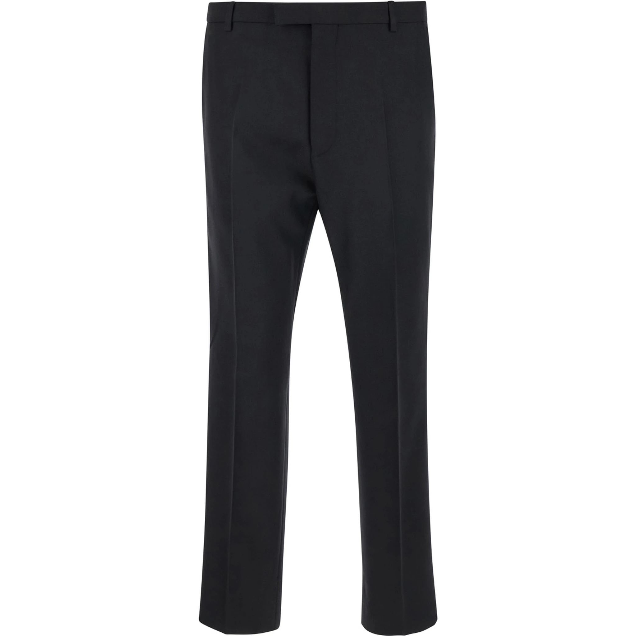 بنطال رجالي أسود مصمم خصيصاً بشعار بنفس اللون من الصوف