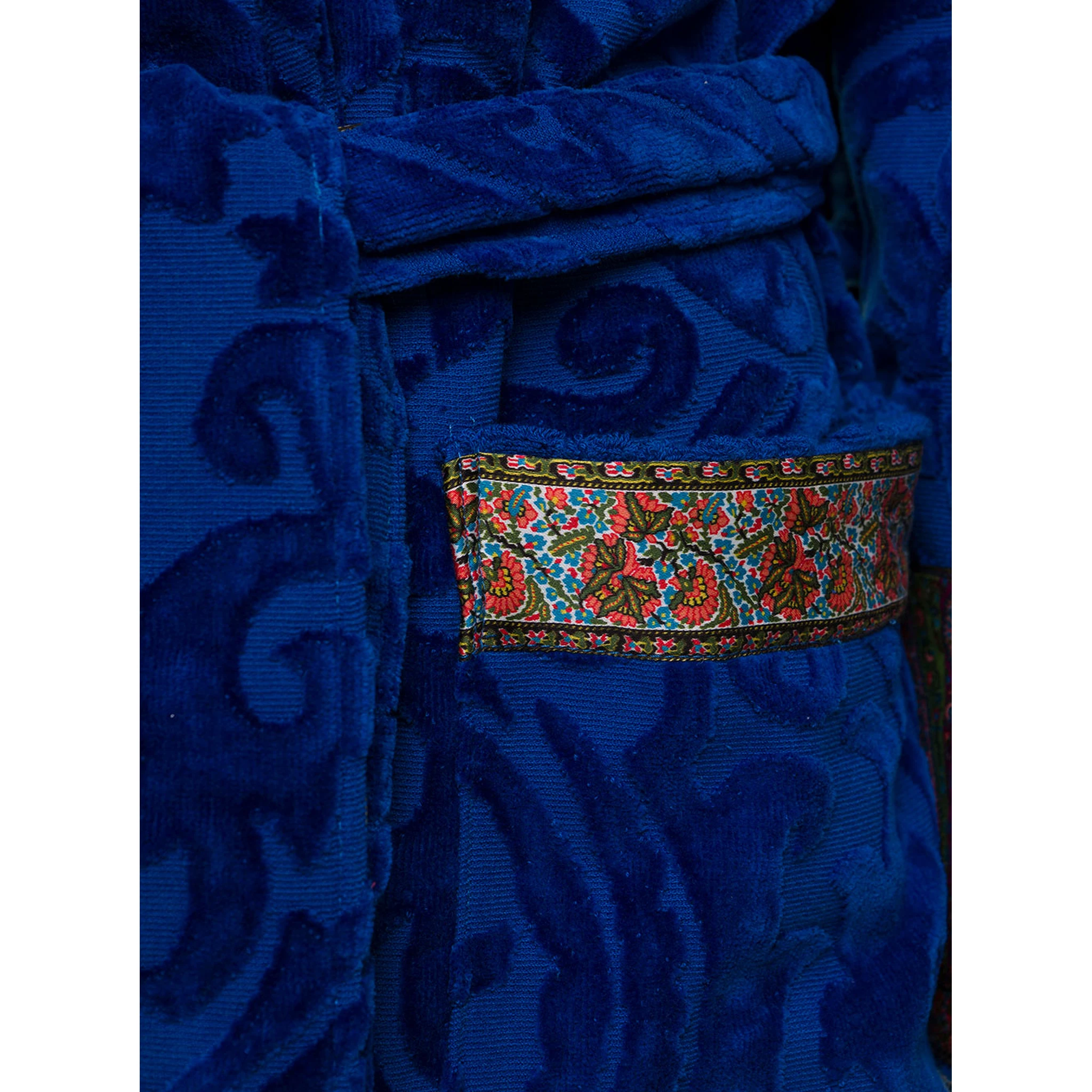 New Tradition Blue Hooded Bath Robe with Ornamental Print Etro Home