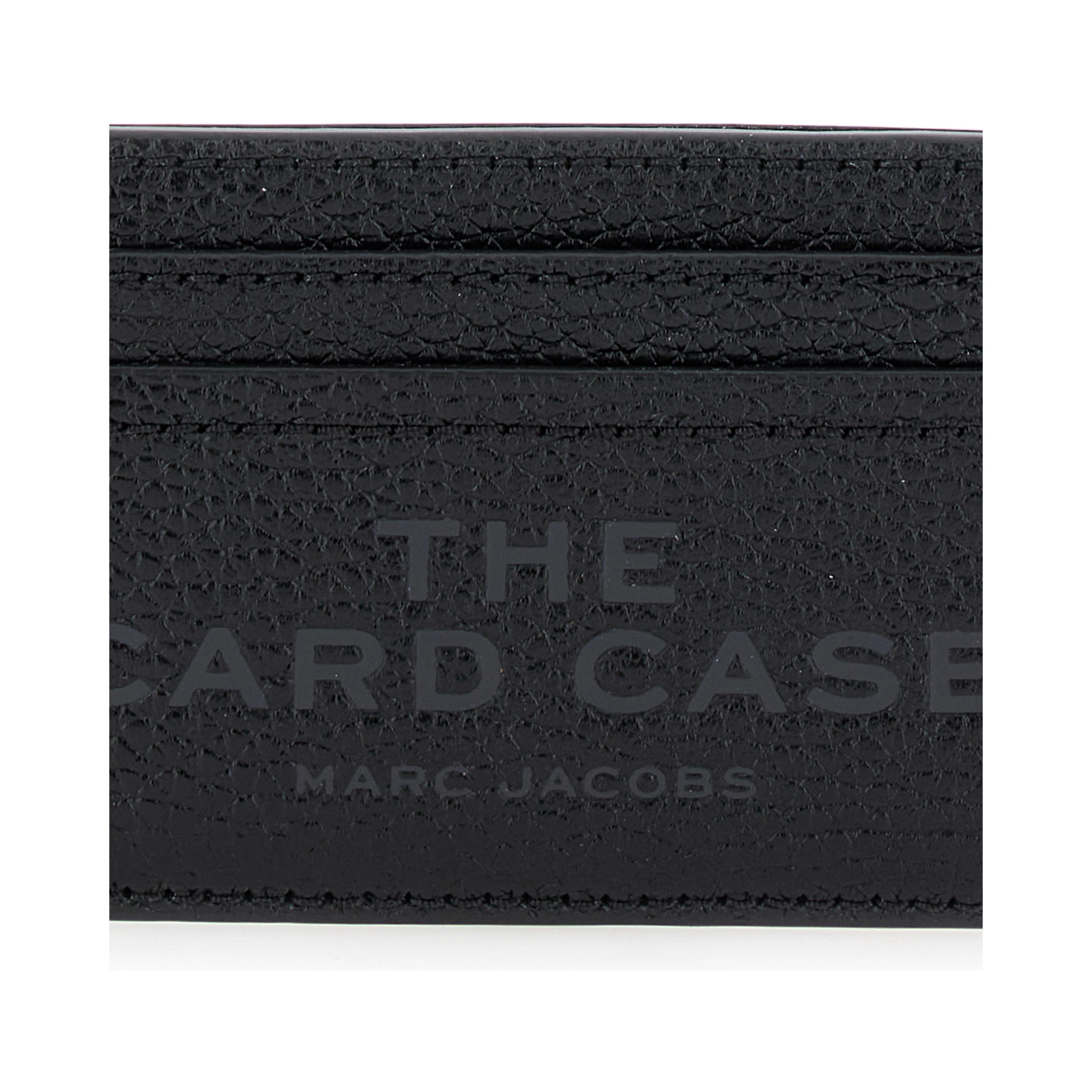 Black Card-Holder with Embossed Logo in Leather Woman