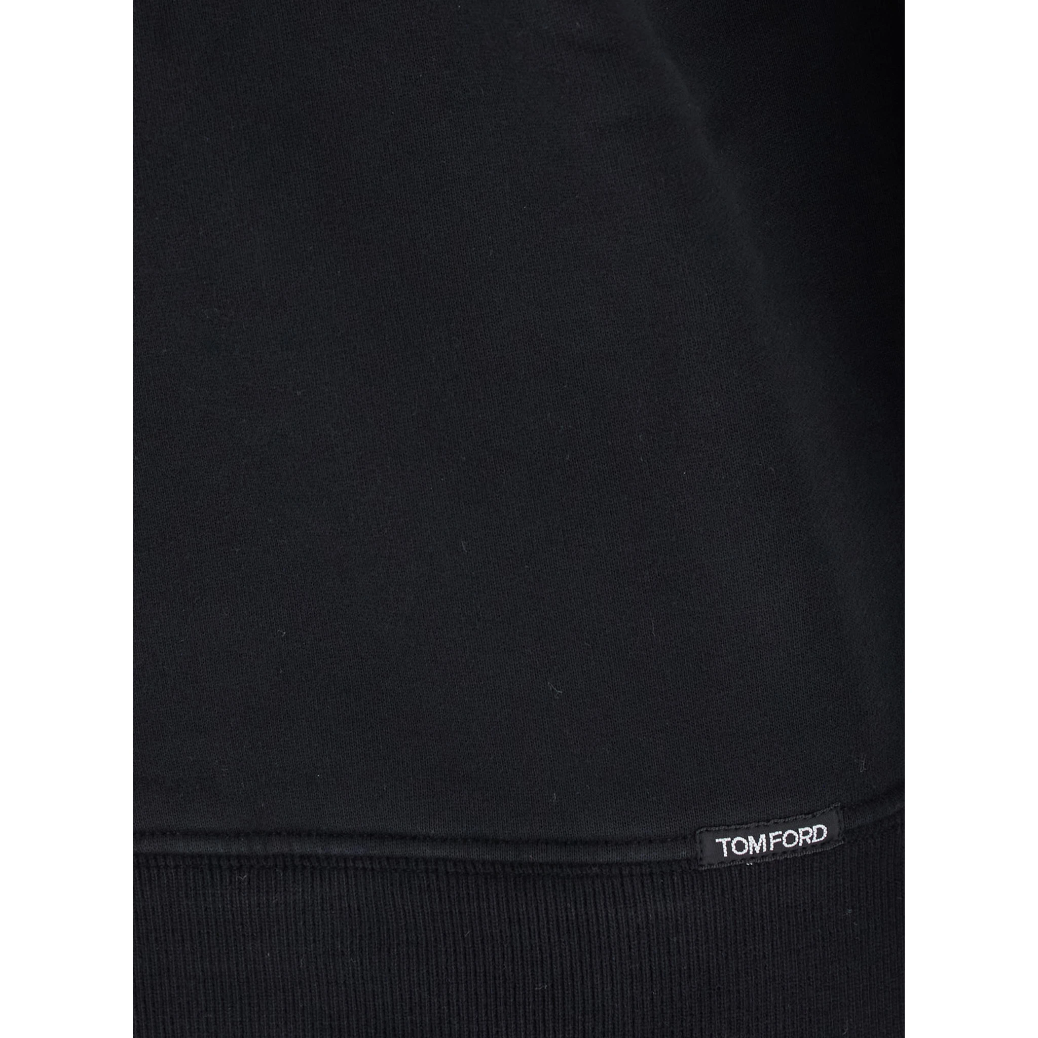 Black Crewneck Sweatshirt with Logo Patch on the Front in Cotton Man