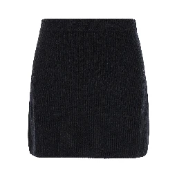 Teiera Black Mini Skirt in Wool woman