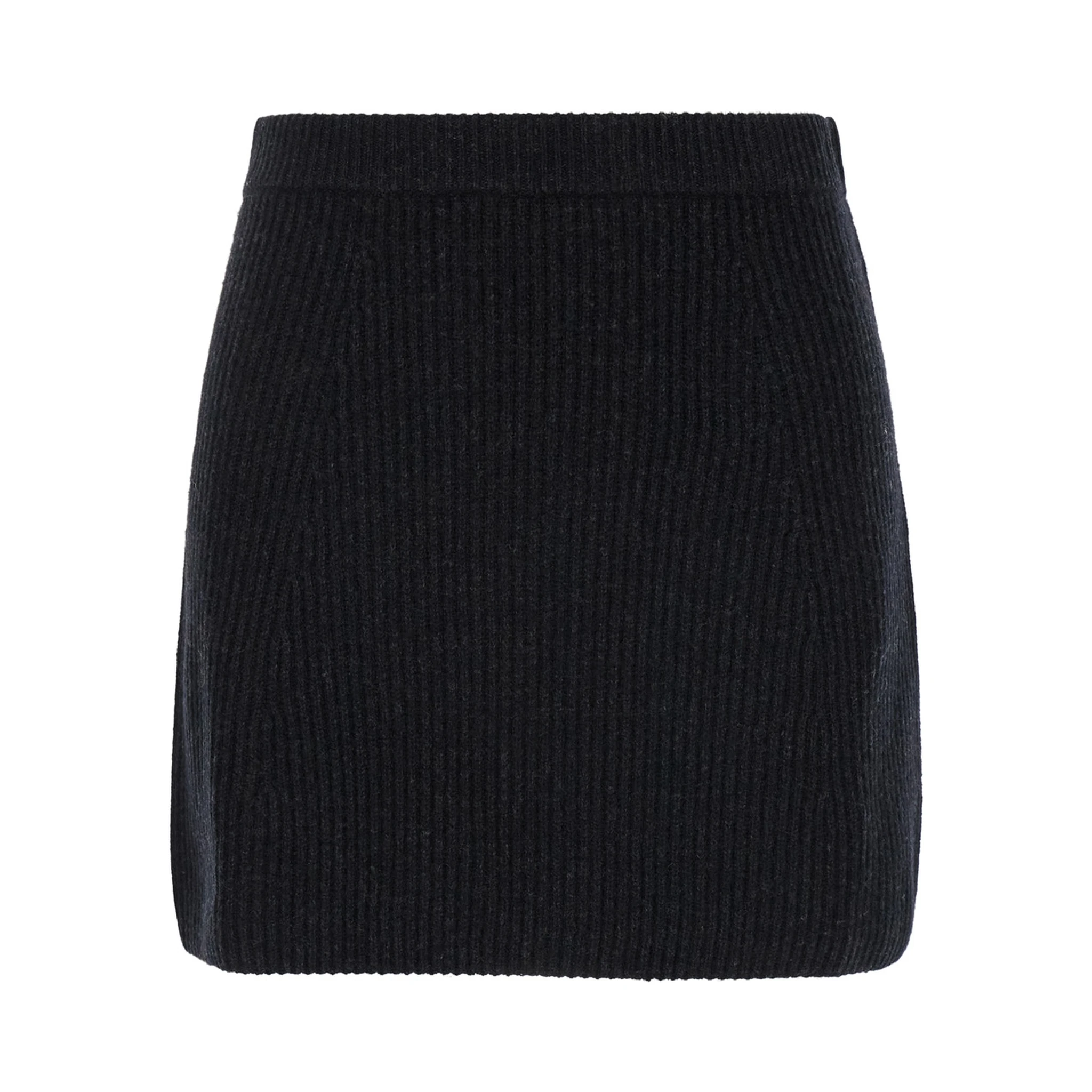Teiera Black Mini Skirt in Wool woman