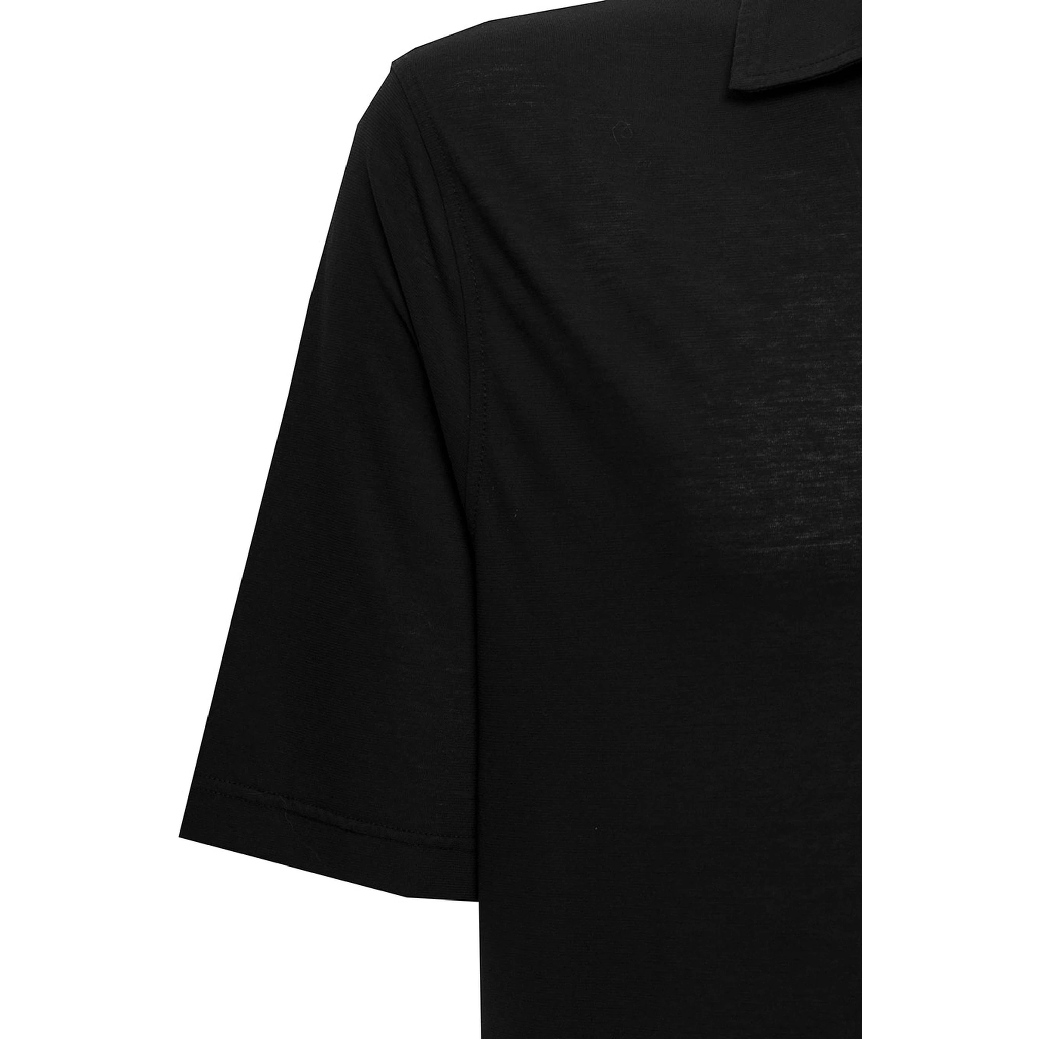 Gaudenzi Mans Black Cotton Polo Shirt