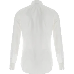 White Shirt with Classic Collar in Cotton Man
